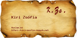Kiri Zsófia névjegykártya